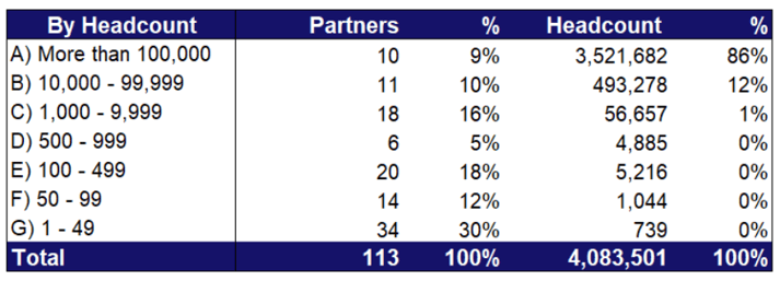 Ping Identity Services Partners by Size
